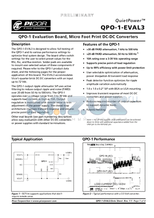 QPO-1-EVAL3 datasheet - QPO-1 Evaluation Board, Micro Foot Print DC-DC Converters