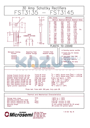 MBR2535CT datasheet - 30 AMP SCHOTTKY BARRIER RECTIFIER