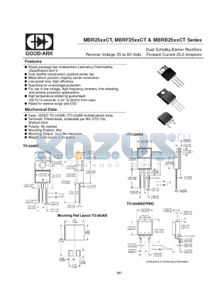 MBR2535CT datasheet - Dual Schottky Barrier Rectifiers