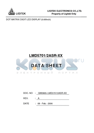 LMD5701-2ASR-XX datasheet - DOT MATRIX DIGIT LED DISPLAY (0.68Inch)