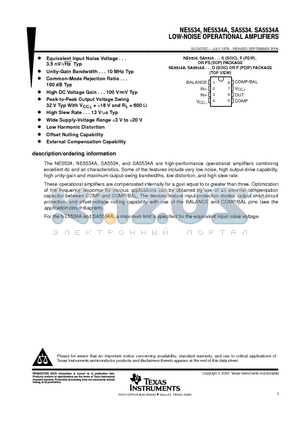 NE5534ADR datasheet - LOW-NOISE OPERATIONAL AMPLIFIERS