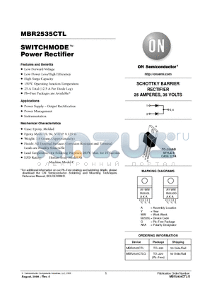MBR2535CTL_06 datasheet - SWITCHMODE Power Rectifier