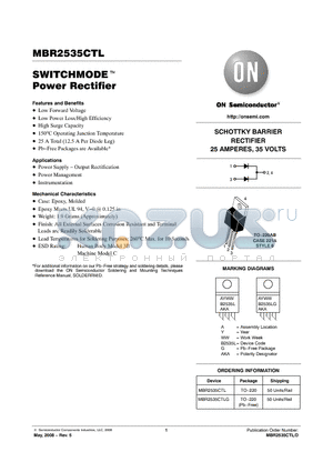MBR2535CTL_08 datasheet - SWITCHMODE Power Rectifier