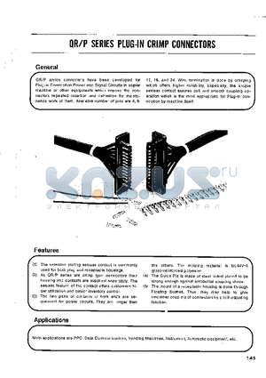 QR/P-24P-C datasheet - QR/P SERIES PLUG-IN CRIMP CONNECTORS