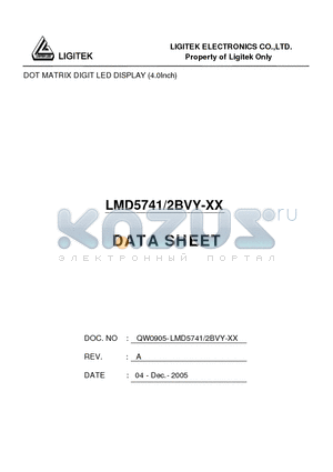 LMD5741-2BVY-XX datasheet - DOT MATRIX DIGIT LED DISPLAY (4.0Inch)