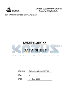 LMD5741-2BY-XX datasheet - DOT MATRIX DIGIT LED DISPLAY (4.0Inch)