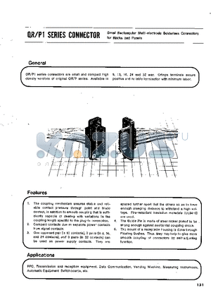 QR/P1-PC1B-111 datasheet - QP/P1 SERIES CONNECTOR