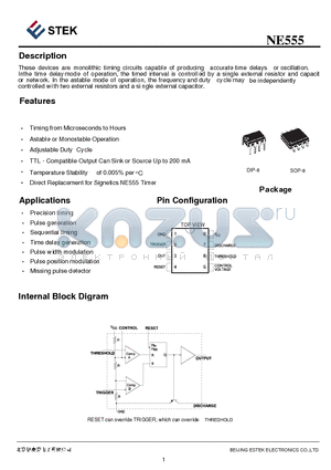 NE555 datasheet - monolithic timing circuits capable of producing accurate time delays