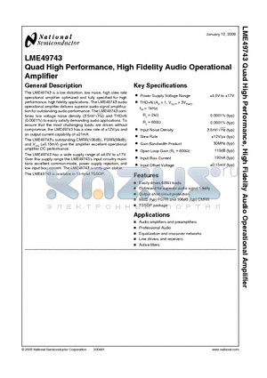 LME49743MT datasheet - Quad High Performance, High Fidelity Audio Operational Amplifier