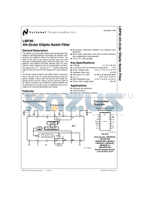 LMF90 datasheet - 4th-Order Elliptic Notch Filter