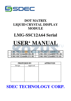 LMG-SSC12A64DRY datasheet - DOT MATRIX LIQUID CRYSTAL DISPLAY MODULE