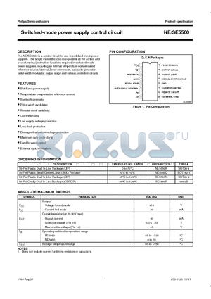 NE5560N datasheet - Switched-mode power supply control circuit