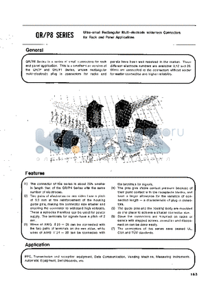 QR/P8-12S-C datasheet - Ultra-small Rectangular Multi-electrode solderless Connectors for Rack and Panel Applications