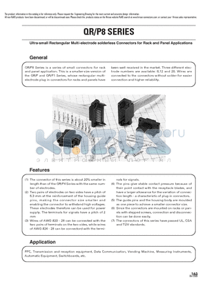 QR/P8-8S-C datasheet - Ultra-small Rectangular Multi-electrode solderless Connectors for Rack and Panel Applications