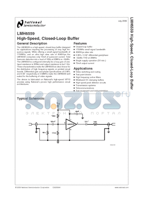 LMH6559 datasheet - High-Speed, Closed-Loop Buffer