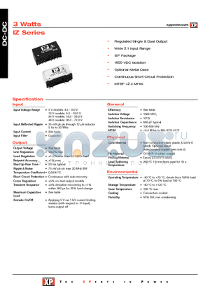 IZ0503SA datasheet - DC-DC Power Supplies