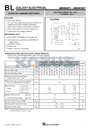 MBR3035CT datasheet - SCHOTTKY BARRIER RECTIFIER