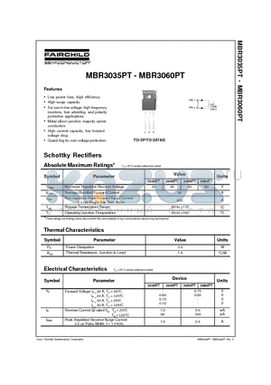 MBR3035PT datasheet - Schottky Rectifiers