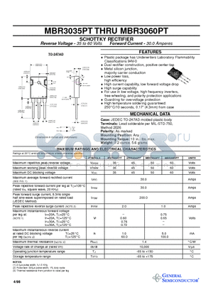 MBR3035PT datasheet - SCHOTTKY RECTIFIER