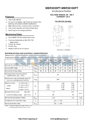 MBR3035PT datasheet - Schottky Barrier Rectifiers