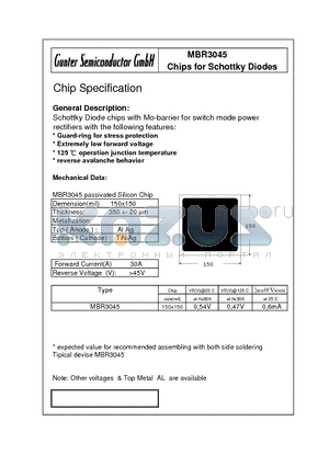 MBR3045 datasheet - Chips for Schottky Diodes