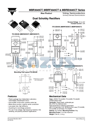 MBR3045CT datasheet - Dual Schottky Rectifiers