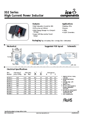 I02-132-1 datasheet - High Current Power Inductor