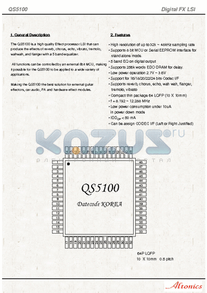 QS5100 datasheet - Digital FX LSI