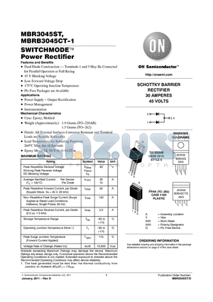 MBR3045ST datasheet - SWITCHMODE Power Rectifier