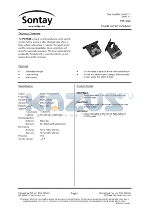 PM-H722LC datasheet - 0-5Vdc Current transducer
