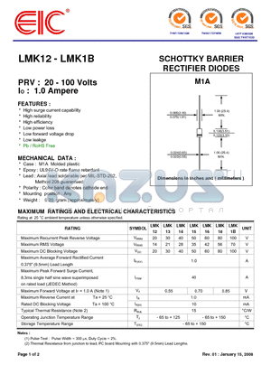 LMK13 datasheet - SCHOTTKY BARRIER