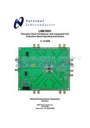 LMK3001 datasheet - Precision Clock Conditioner with Integrated VCO Evaluation Board Operating Instructions