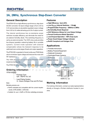 LMK325BJ226ML datasheet - 3A, 2MHz, Synchronous Step-Down Converter