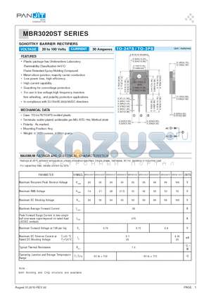 MBR3050ST datasheet - SCHOTTKY BARRIER RECTIFIERS