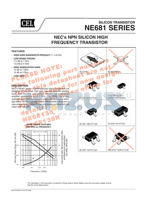 NE68135 datasheet - NPN SILICON HIGH FREQUENCY TRANSISTOR