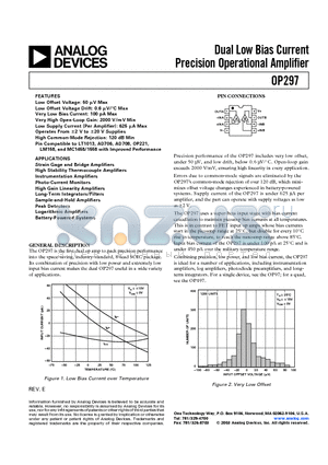 OP297FP datasheet - Dual Low Bias Current Precision Operational Amplifier