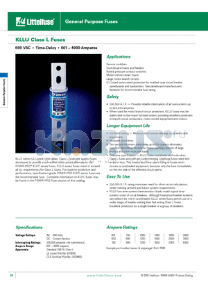 KLLU3500 datasheet - General Purpose Fuses