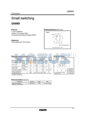QS6M3 datasheet - Small switching