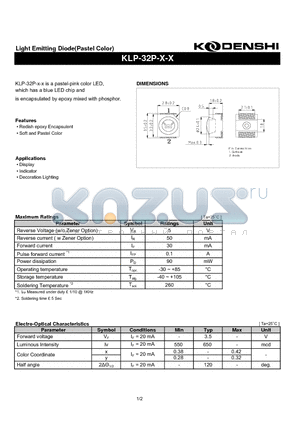 KLP-32P datasheet - Light Emitting Diode(Pastel Color)