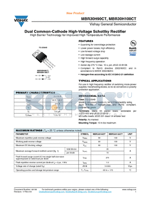 MBR30H90CT_09 datasheet - Dual Common-Cathode High-Voltage Schottky Rectifier