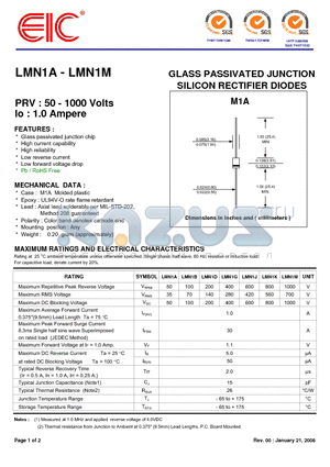 LMN1D datasheet - GLASS PASSIVATED JUNCTION
