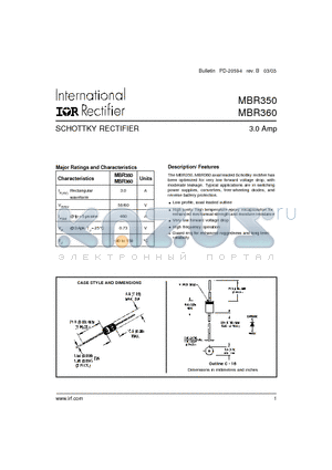 MBR340TR datasheet - SCHOTTKY RECTIFIER