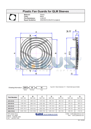QSG-80-02 datasheet - Plastic Fan Guards for QLM Sleeves