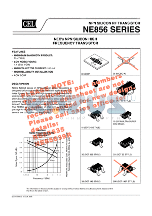 NE85635 datasheet - NPN SILICON HIGH FREQUENCY TRANSISTOR