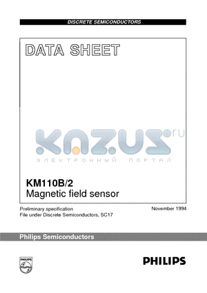 KM110B/2 datasheet - Magnetic field sensor