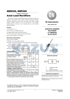 MBR360G datasheet - Axial Lead Rectifiers