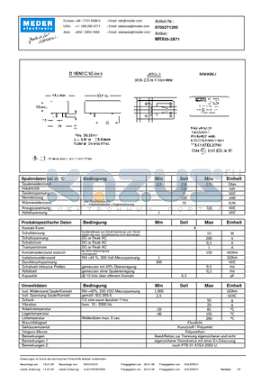 MRX05-2A71_DE datasheet - (deutsch) MRX Reed Relay