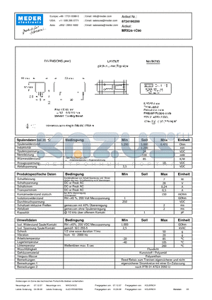 MRX24-1C90_DE datasheet - (deutsch) MRX Reed Relay