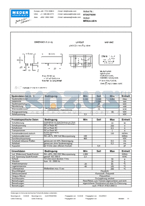 MRX24-2A79_DE datasheet - (deutsch) MRX Reed Relay