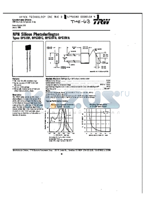 OP538FB datasheet - NPN SILICON PHOTODARLINGTON